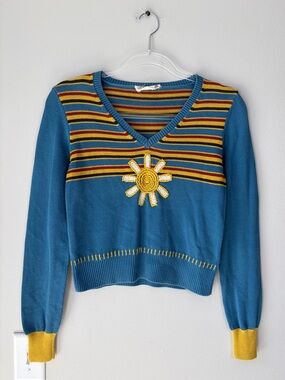 Back Beat Co Organic Cotton Sun V-Neck Sweater